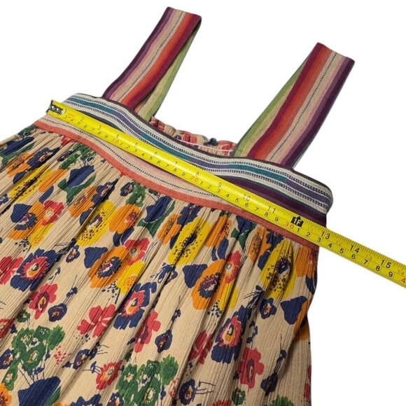 WARM NY Babydoll Mini Dress Sz.XS Tiered Floral Smocked Back Sundress Boho - Picture 7 of 13